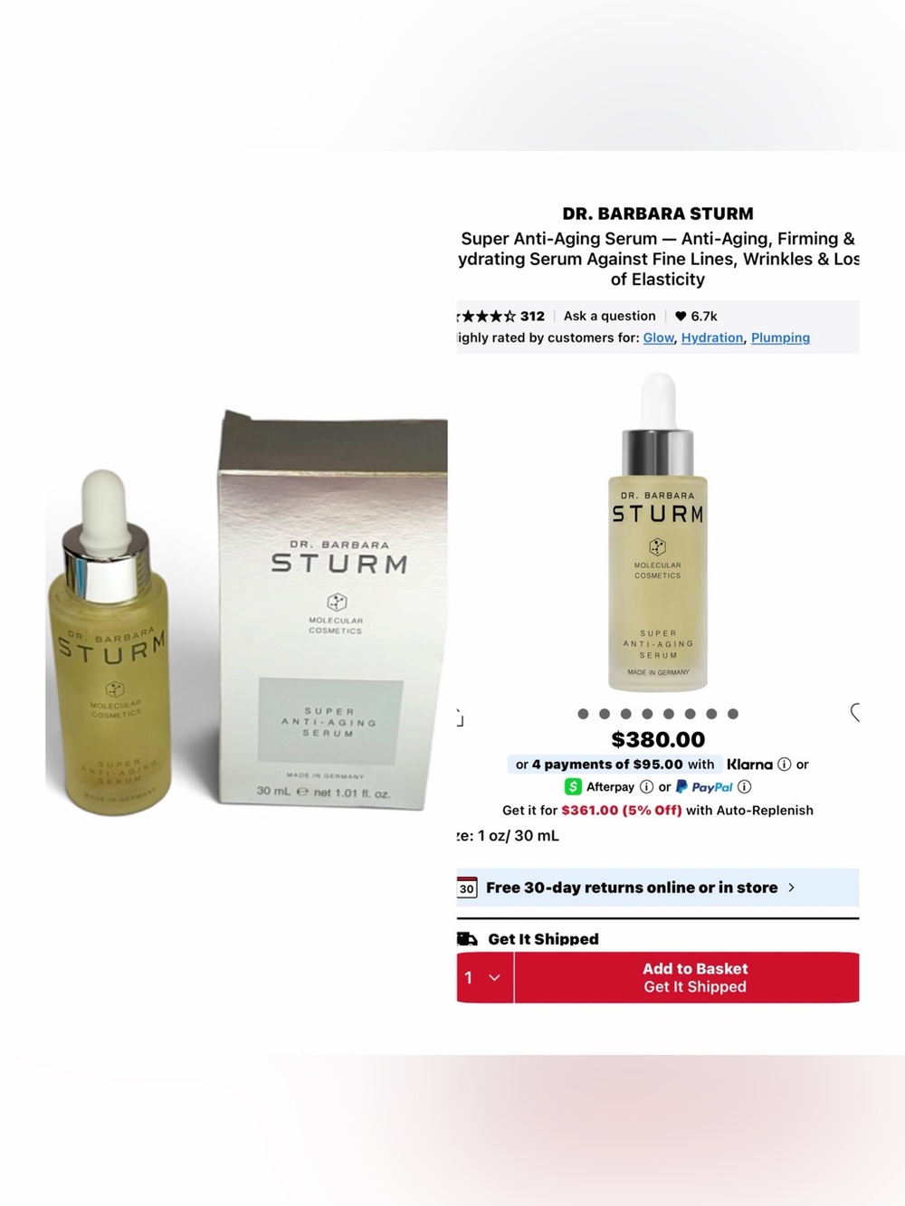 DR. BARBARA STURM Super Anti-Aging Serum.
MSRP $380!